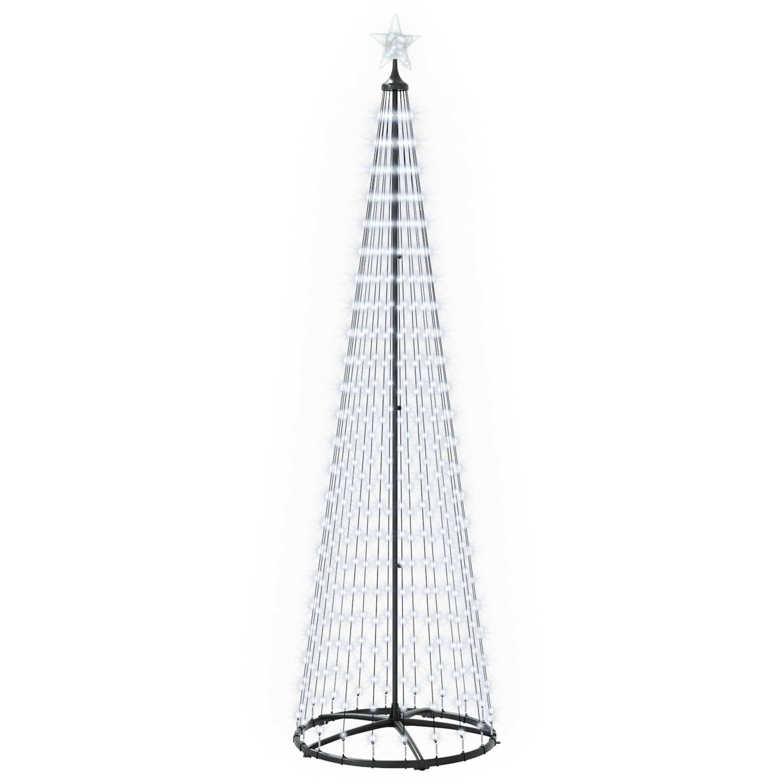 Vidaxl - Sapin cône lumineux LED 250 cm 470 LED Blanc froid Acier Blanc vidaXL 42050813 - Image 2