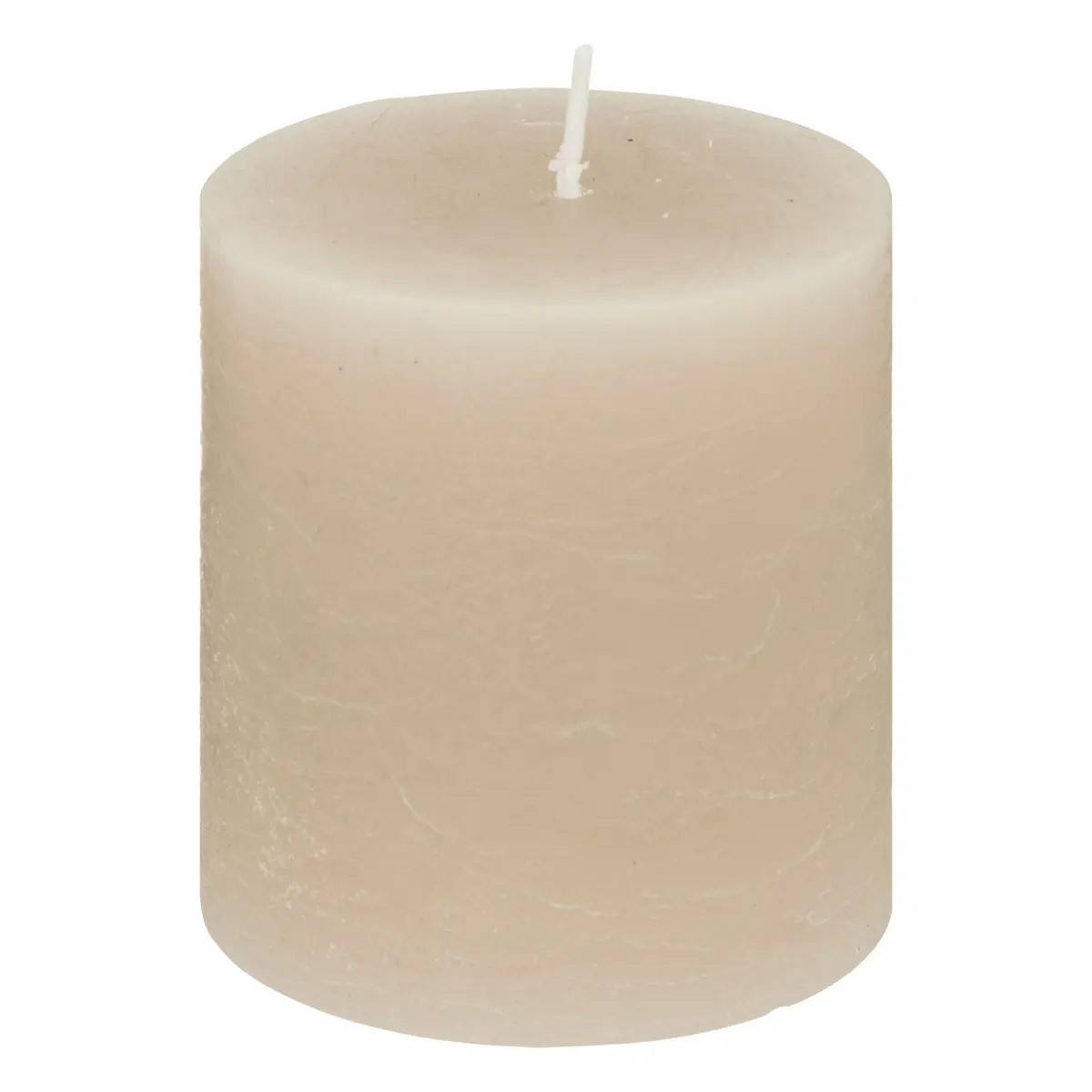 Atmosphera - Bougie Ronde "Rustic" 7cm Taupe - Image 1