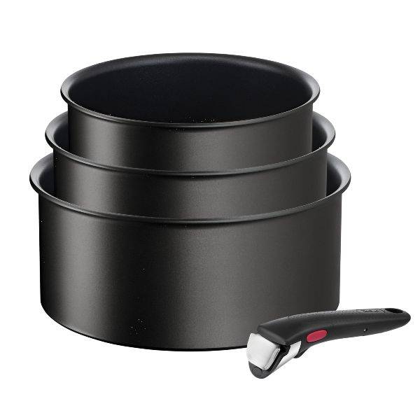 Série de 3 casseroles aluminium 16/18/20cm + 1 poignée noir L3979202 Tefal - Image 1