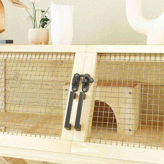 Cage Hamster Bois Sur Roulettes Rangement Accessoires Inclus 87x43x101cm - ComfortXL Pet Living - Image 7