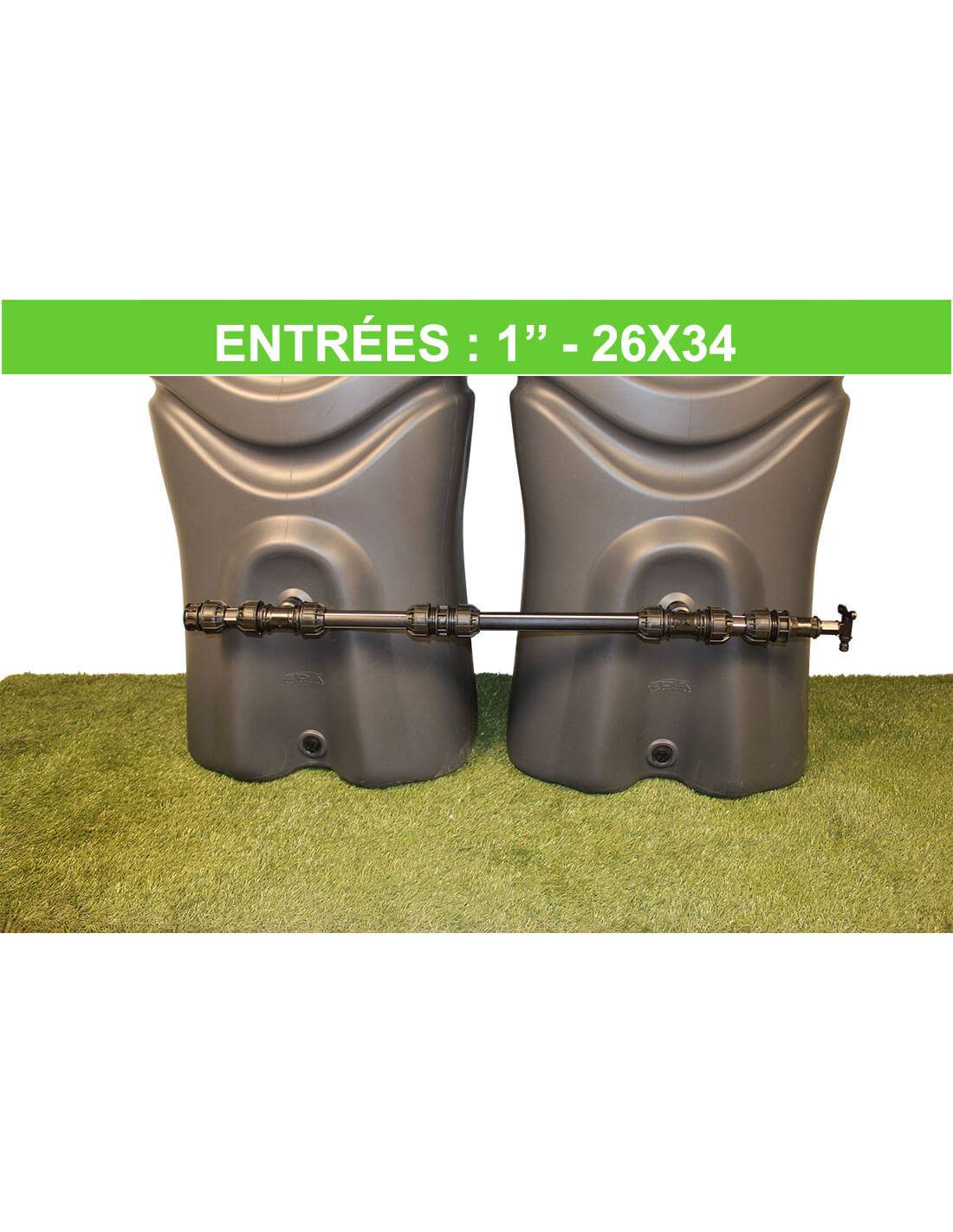 Kit de raccordement rigide pour récupérateurs d'eau de pluie (filetage 1" - 26x34) - Image 1