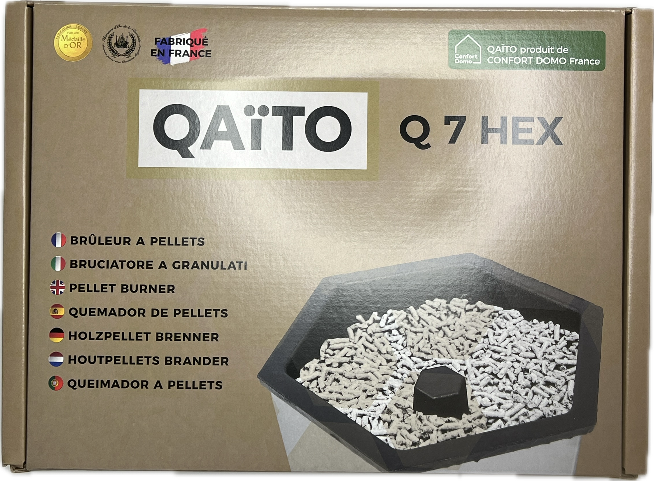 Qaito - QAÏTO Q7Hex Brûleur à pellets pour petits inserts et poeles à bois recevant des bûches de 25 à 30 cm - Image 3