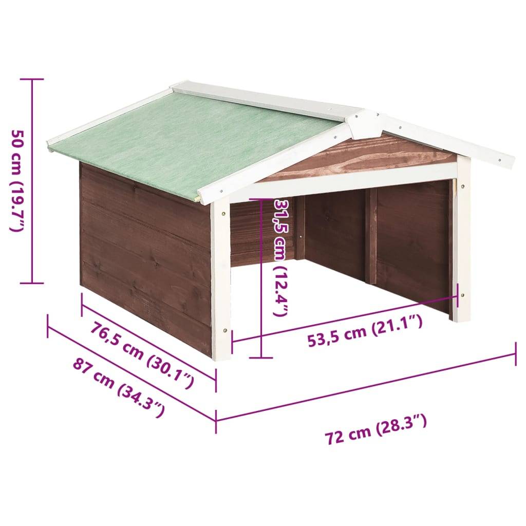 Vidaxl - Garage de tondeuse à gazon 72x87x50 cm Moka et blanc Sapin vidaXL 170880 - Image 3