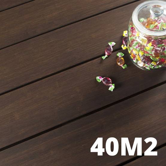 Kit Terrasse Bambou 40m² MELODY - 151 lames de Terrasse (185 x 13.9 x 1.8 cm) - Fixation Clips Cobra Hybrid 7-22 - Garantie 25 ans - Image 1