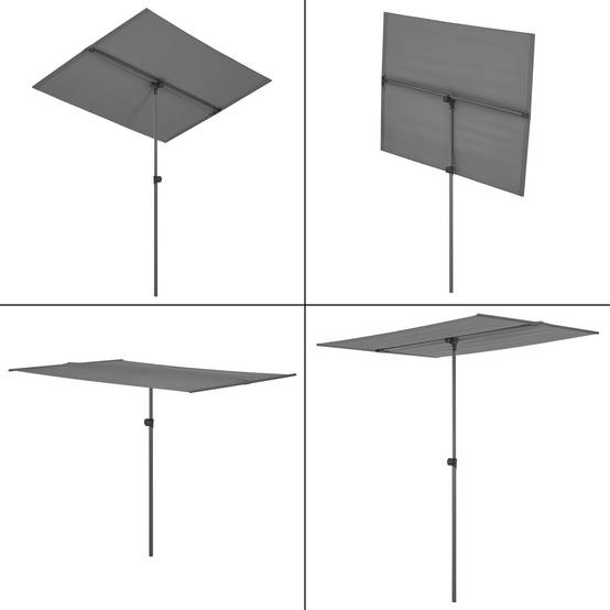 Helloshop26 - Parasol inclinable à 360° rectangulaire 180 x 130 cm gris - Image 5