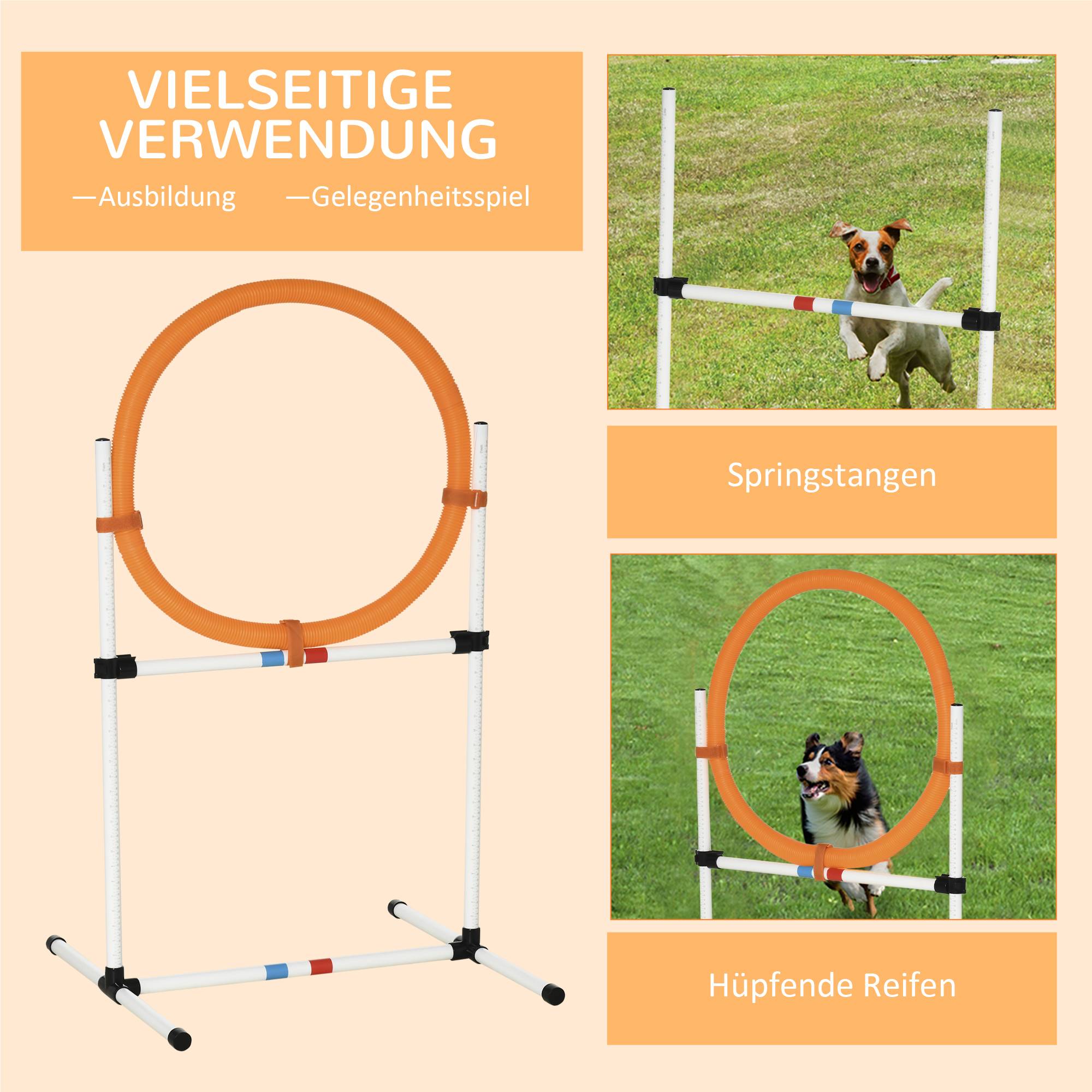 ComfortXL - Anneau agilité chien en plastique blanc et orange 74,5 x 66 x 91 cm 2-en-1 - ComfortXL Outdoor Living - Image 9