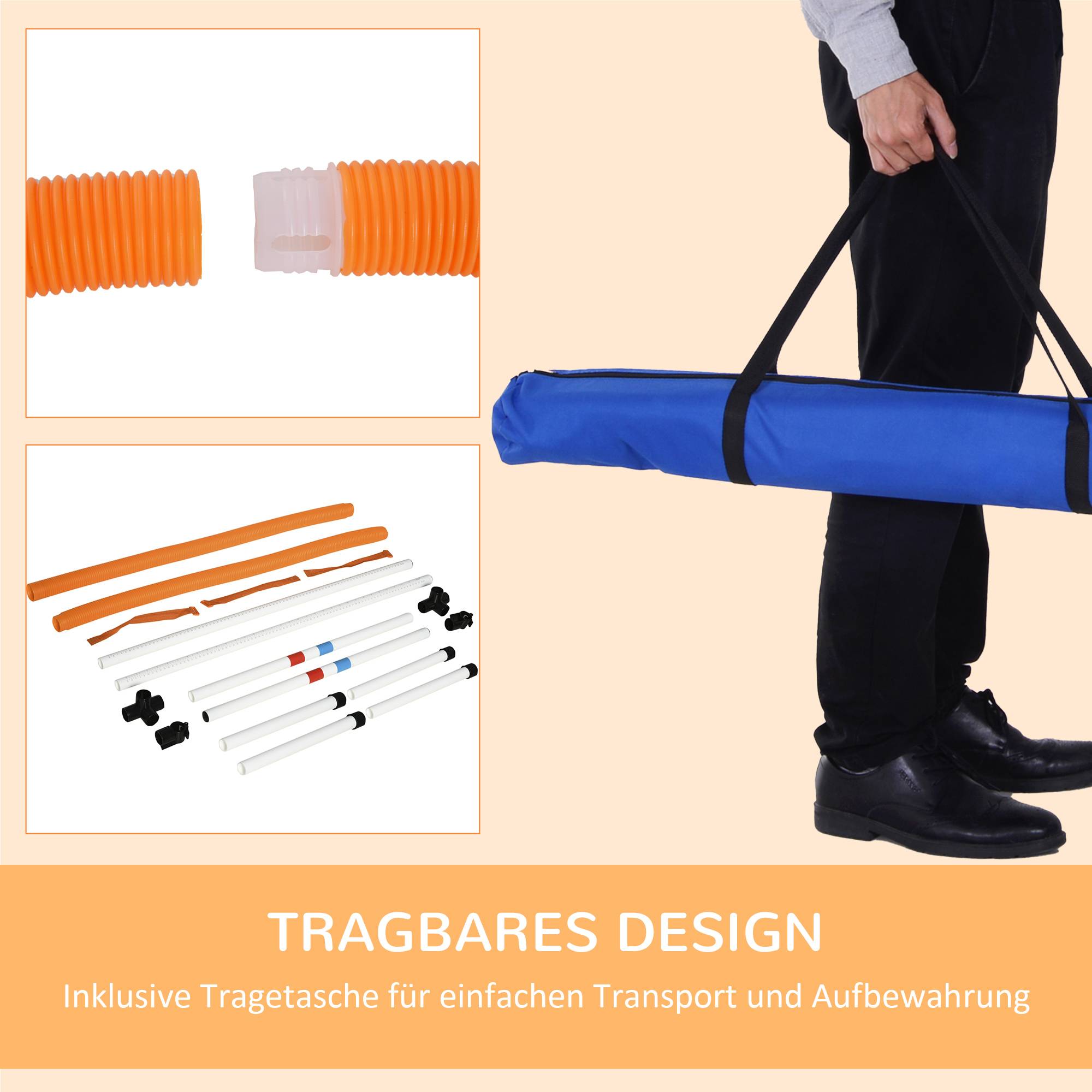 ComfortXL - Anneau agilité chien en plastique blanc et orange 74,5 x 66 x 91 cm 2-en-1 - ComfortXL Outdoor Living - Image 7
