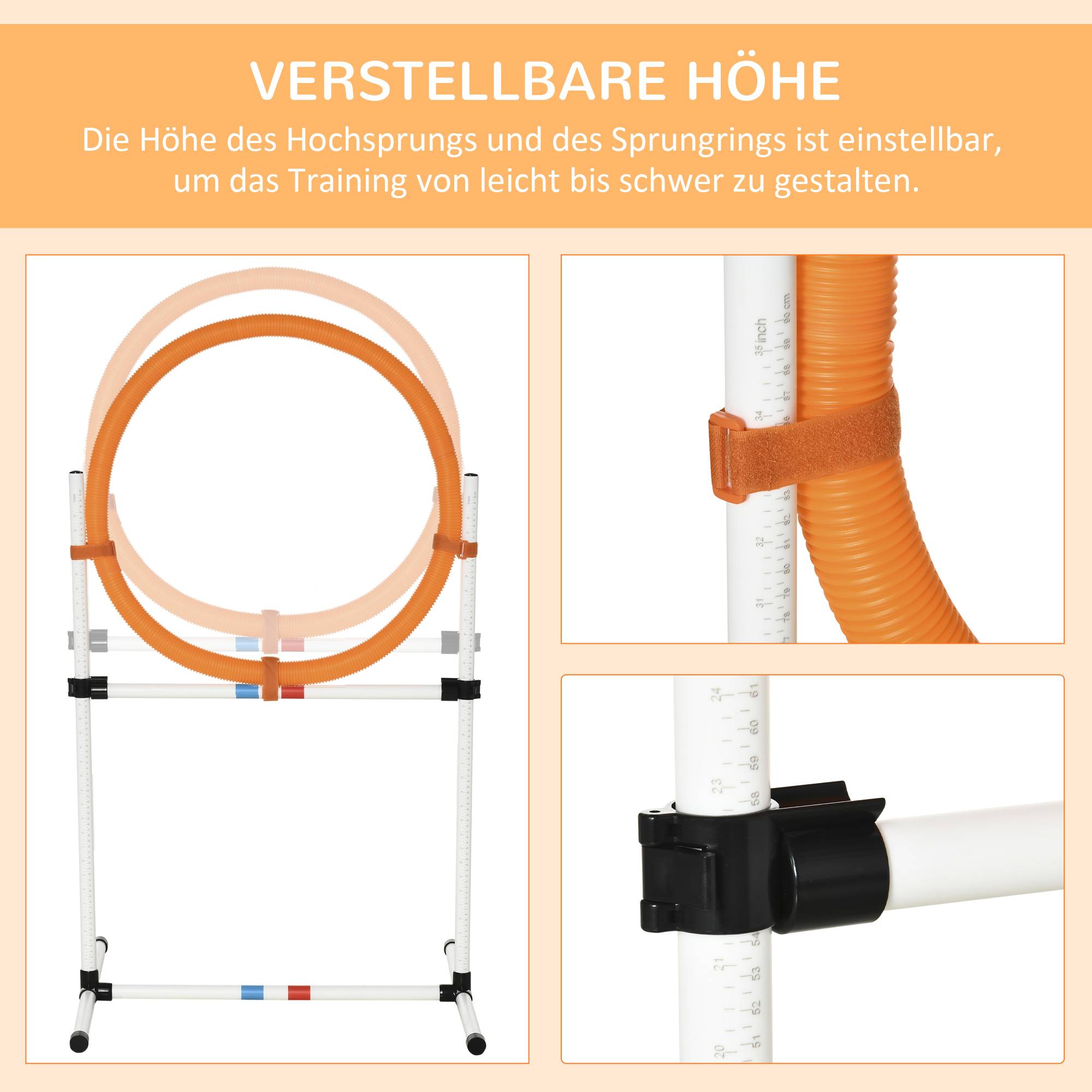 ComfortXL - Anneau agilité chien en plastique blanc et orange 74,5 x 66 x 91 cm 2-en-1 - ComfortXL Outdoor Living - Image 6