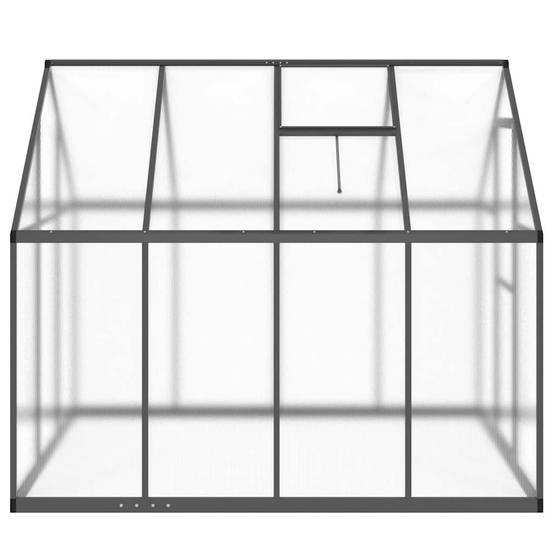 Serre de jardin aluminium et polycarbonate anthracite 224 x 169 x 195 cm - PANGIVO - Image 4