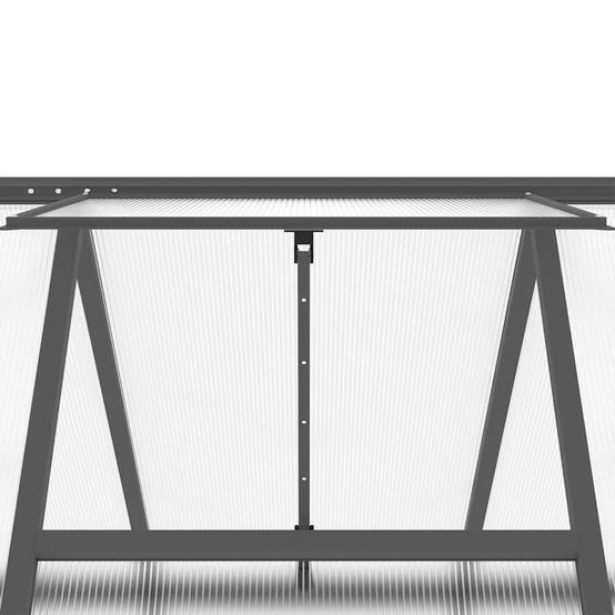 Serre de jardin aluminium et polycarbonate anthracite 224 x 169 x 195 cm - PANGIVO - Image 9