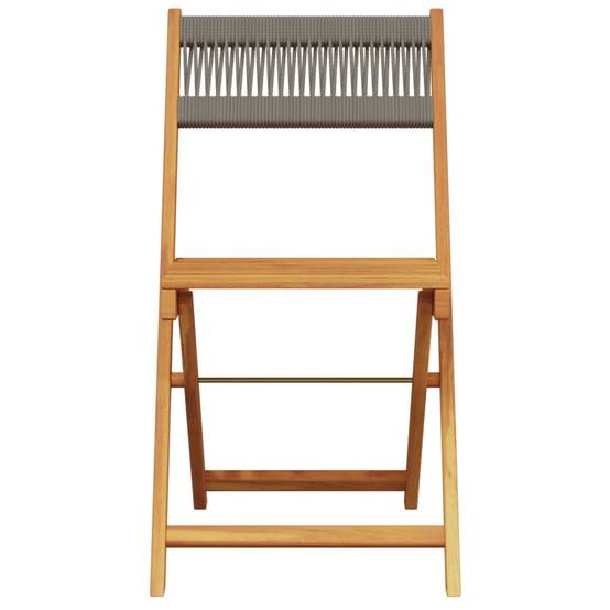 Ensemble de bistro 3 pcs | Mobilier d'extérieur gris polypropylène et bois massif Maison Chic - Image 4