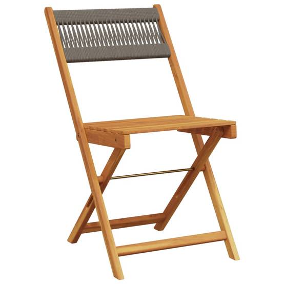 Ensemble de bistro 3 pcs | Mobilier d'extérieur gris polypropylène et bois massif Maison Chic - Image 3