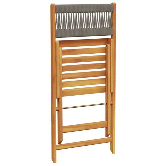 Ensemble de bistro 3 pcs | Mobilier d'extérieur gris polypropylène et bois massif Maison Chic - Image 7