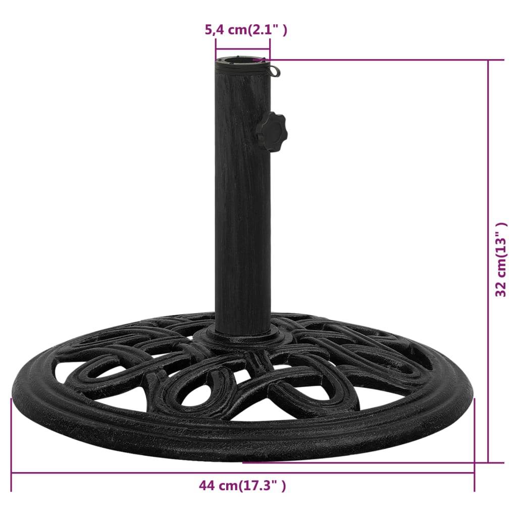 Socle de parasol - accessoire parasol Noir 44x44x32 cm Fonte - MEUBLE PRO - Image 7