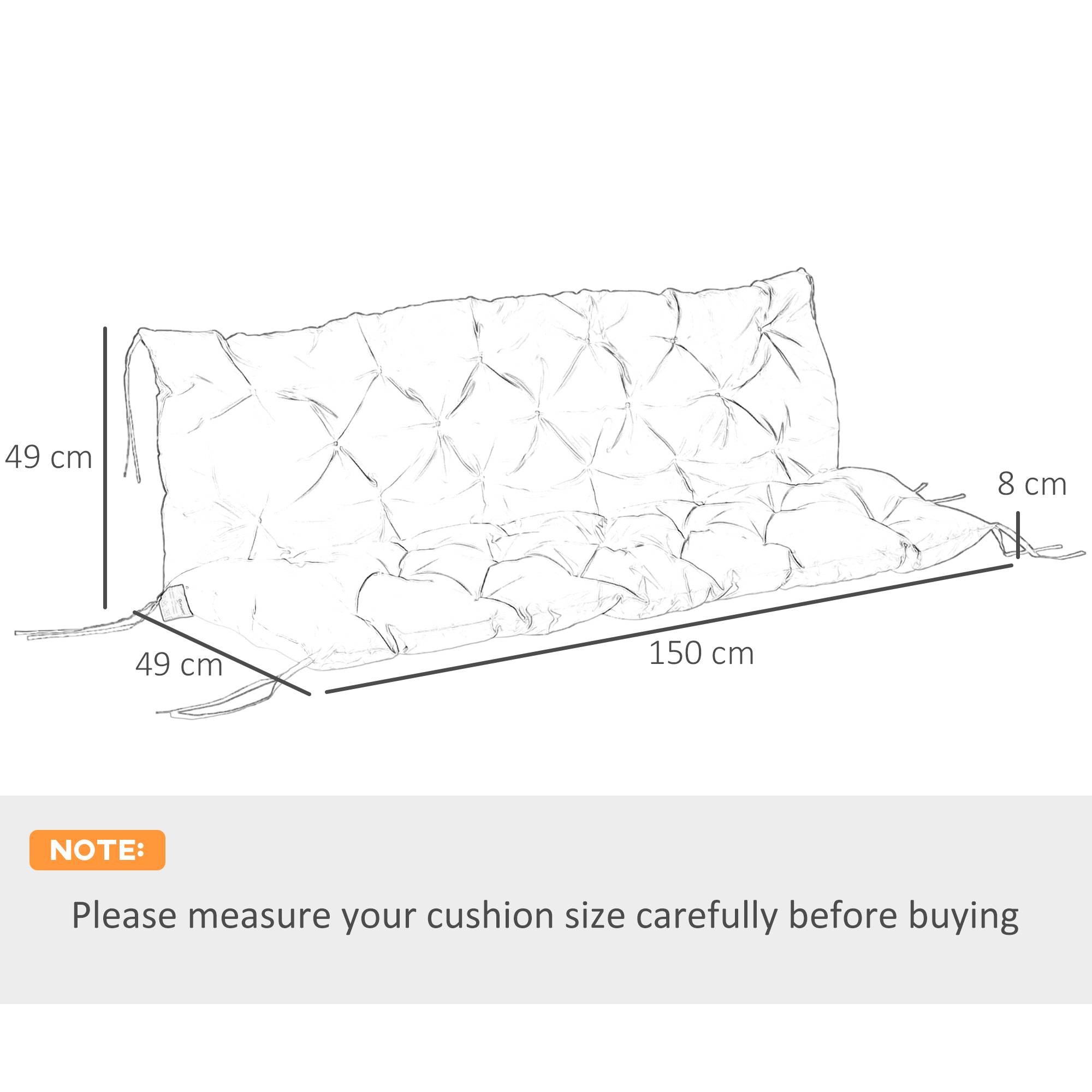 Maison Chic - Coussin Assise Dossier pour Banc de Jardin balancelle canapé 3 Places Grand Confort 150 x 98 x 8 cm Bleu - Image 5