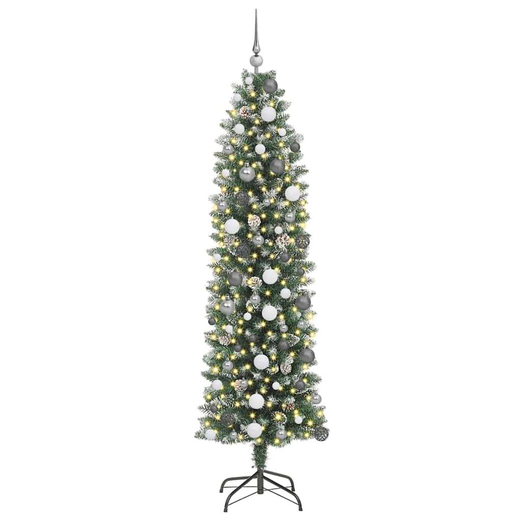 ComfortXL - Sapin de Noël Fin Haut de 210 cm pour Petit Espace, avec 300 LED et 120 Boules – ComfortXL Outdoor Living - Image 3