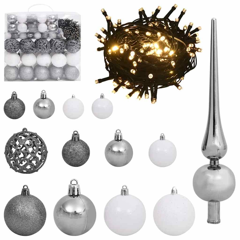 ComfortXL - Sapin de Noël Fin Haut de 210 cm pour Petit Espace, avec 300 LED et 120 Boules – ComfortXL Outdoor Living - Image 6