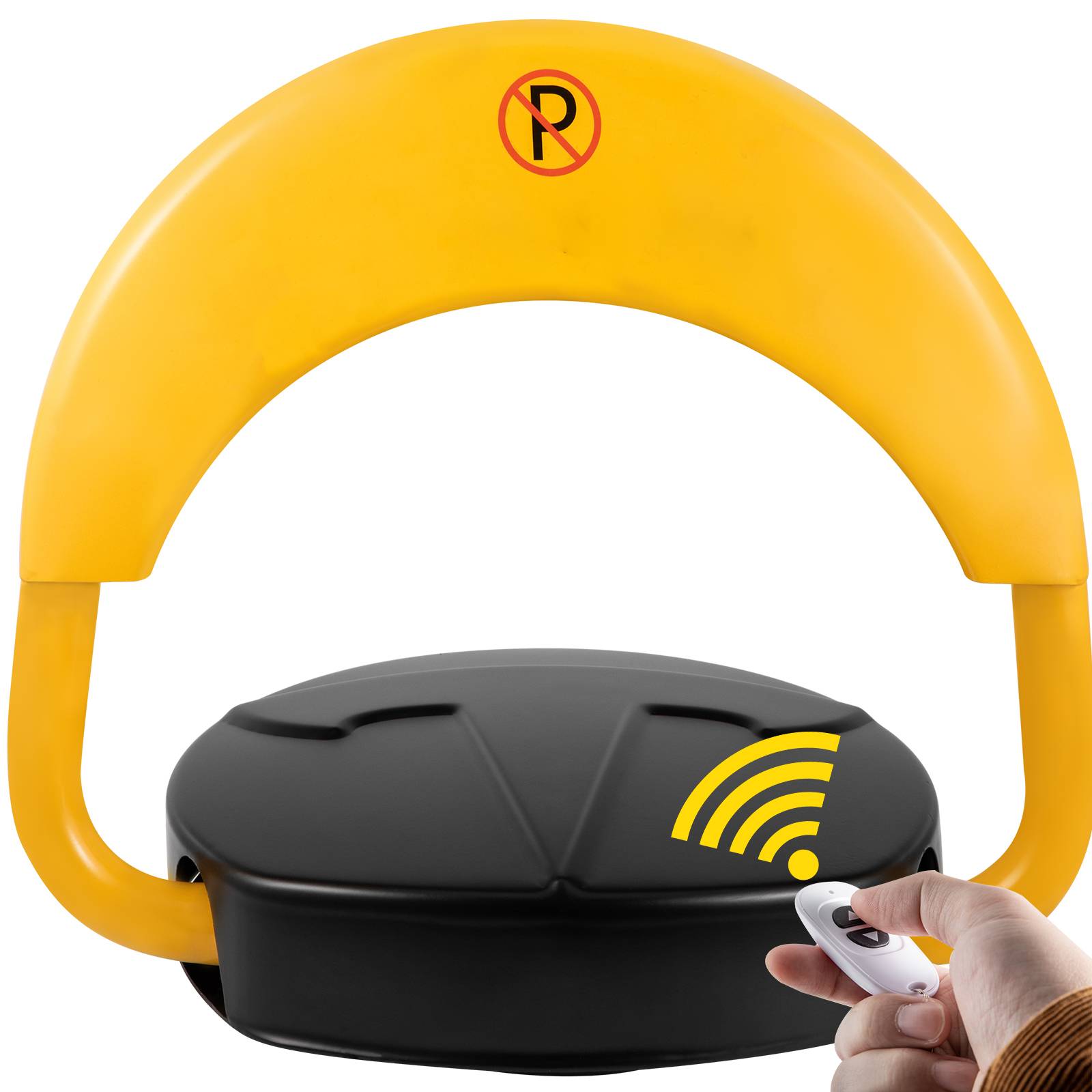 VEVOR Barrière de parking rabattable, télécommande 15m, alarme intégrée, pour espaces privés et commerciaux. - Image 1