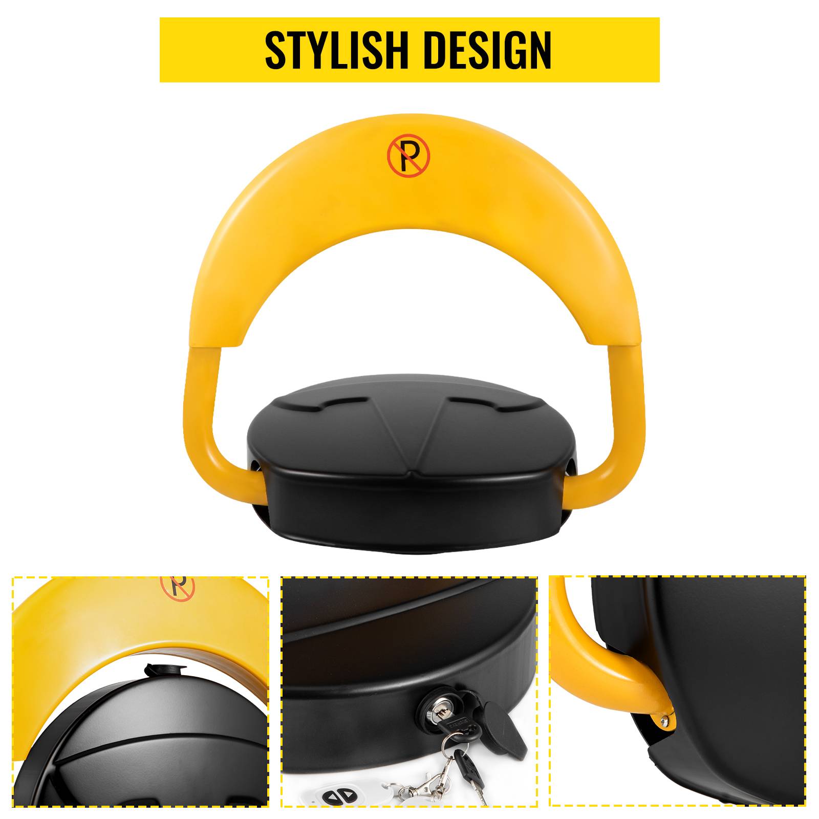 VEVOR Barrière de parking rabattable, télécommande 15m, alarme intégrée, pour espaces privés et commerciaux. - Image 7