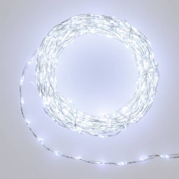 Lotti - Guirlande fil lumineux blanc froid 10M 625 micro LED câble argenté Lotti - Image 1
