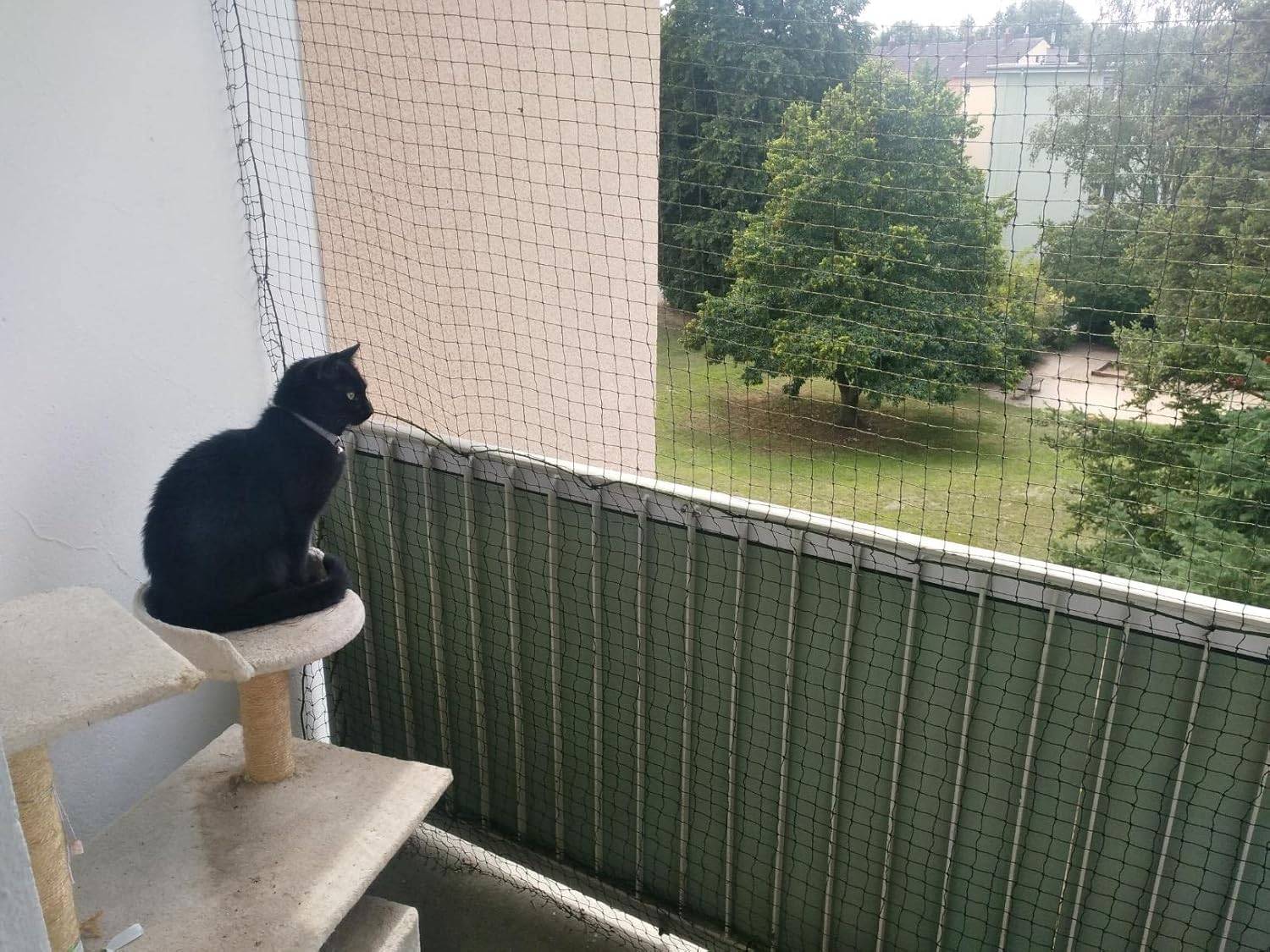 Filet de clôture anti-chute pour chat,filet de protection- 4x3m, Renforcé, Résistant aux Intempéries, Sécurise Balcon, Fenêtres et Terrasses-Lytech - Image 7