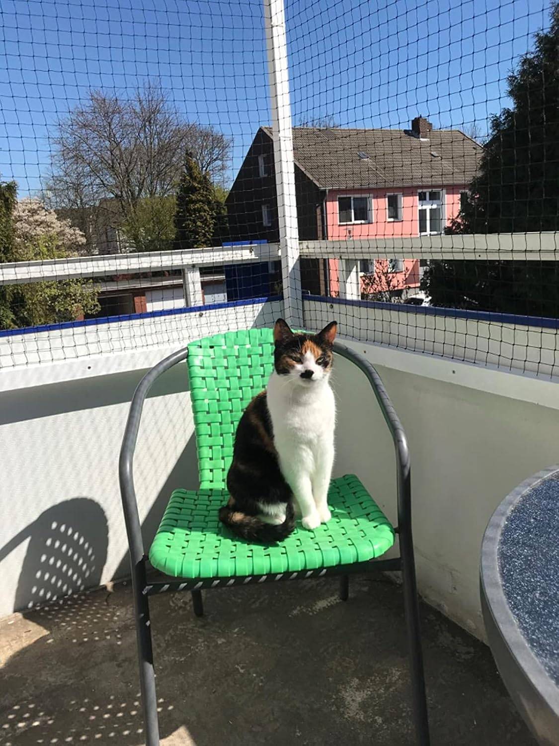 Filet de clôture anti-chute pour chat,filet de protection- 4x3m, Renforcé, Résistant aux Intempéries, Sécurise Balcon, Fenêtres et Terrasses-Lytech - Image 3