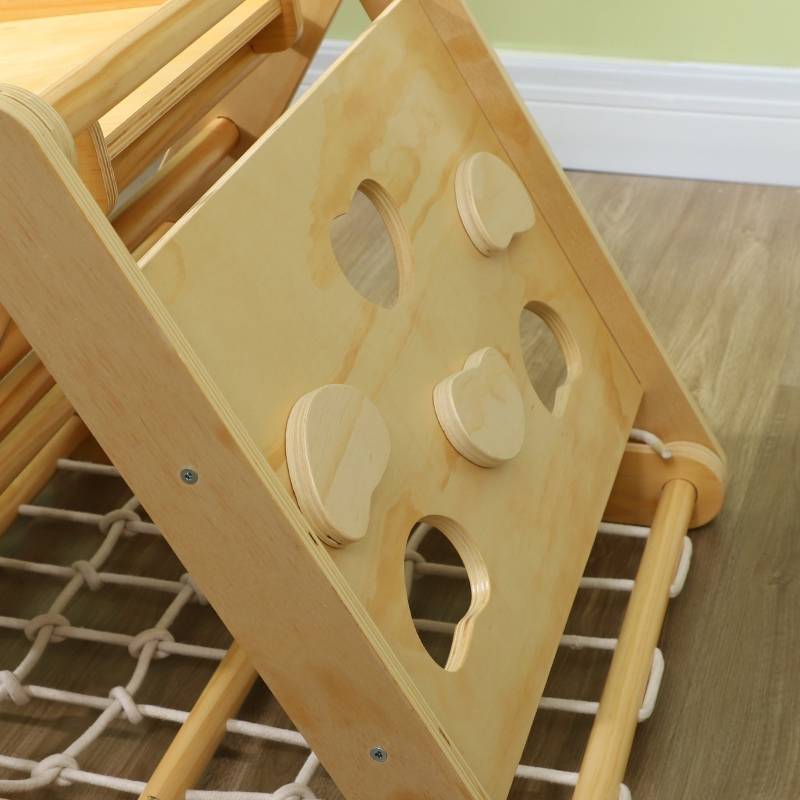 Structure d’escalade intérieure 7-en-1, triangle de Pikler avec toboggan et arche d’escalade, multicolore - Image 7