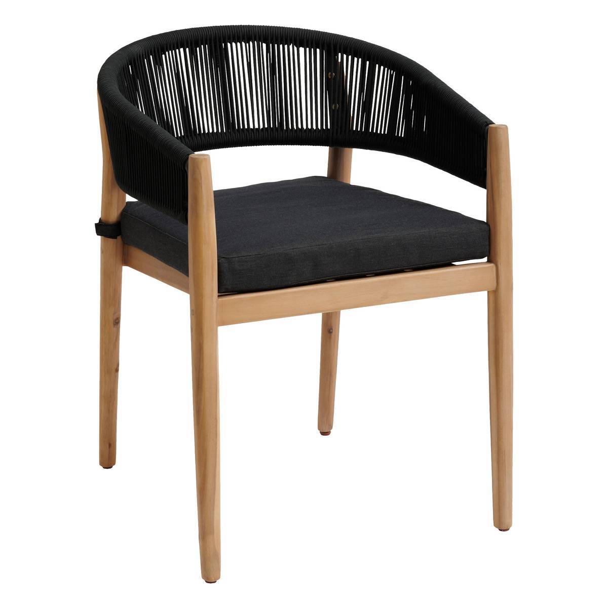 Hesperide - Lot de 2 fauteuils de jardin "Tevio" anthracite en aluminium traité époxy et acacia Hespéride - Image 1