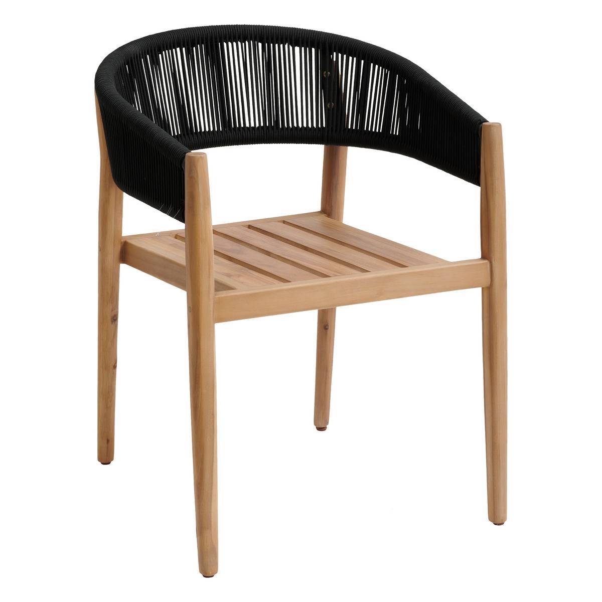 Hesperide - Lot de 2 fauteuils de jardin "Tevio" anthracite en aluminium traité époxy et acacia Hespéride - Image 3