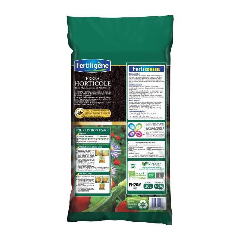 Fertiligène - Terreau horticole 20 L - Image 2