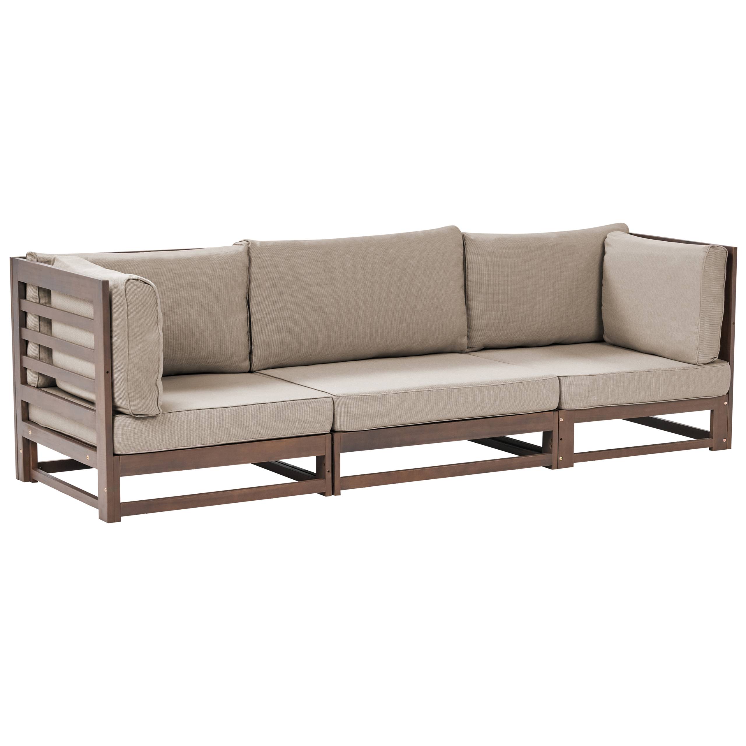 Beliani - Canapé de jardin, 3 Personnes Bois d'acacia certifié Marron foncé TRANI - Beliani - Image 2