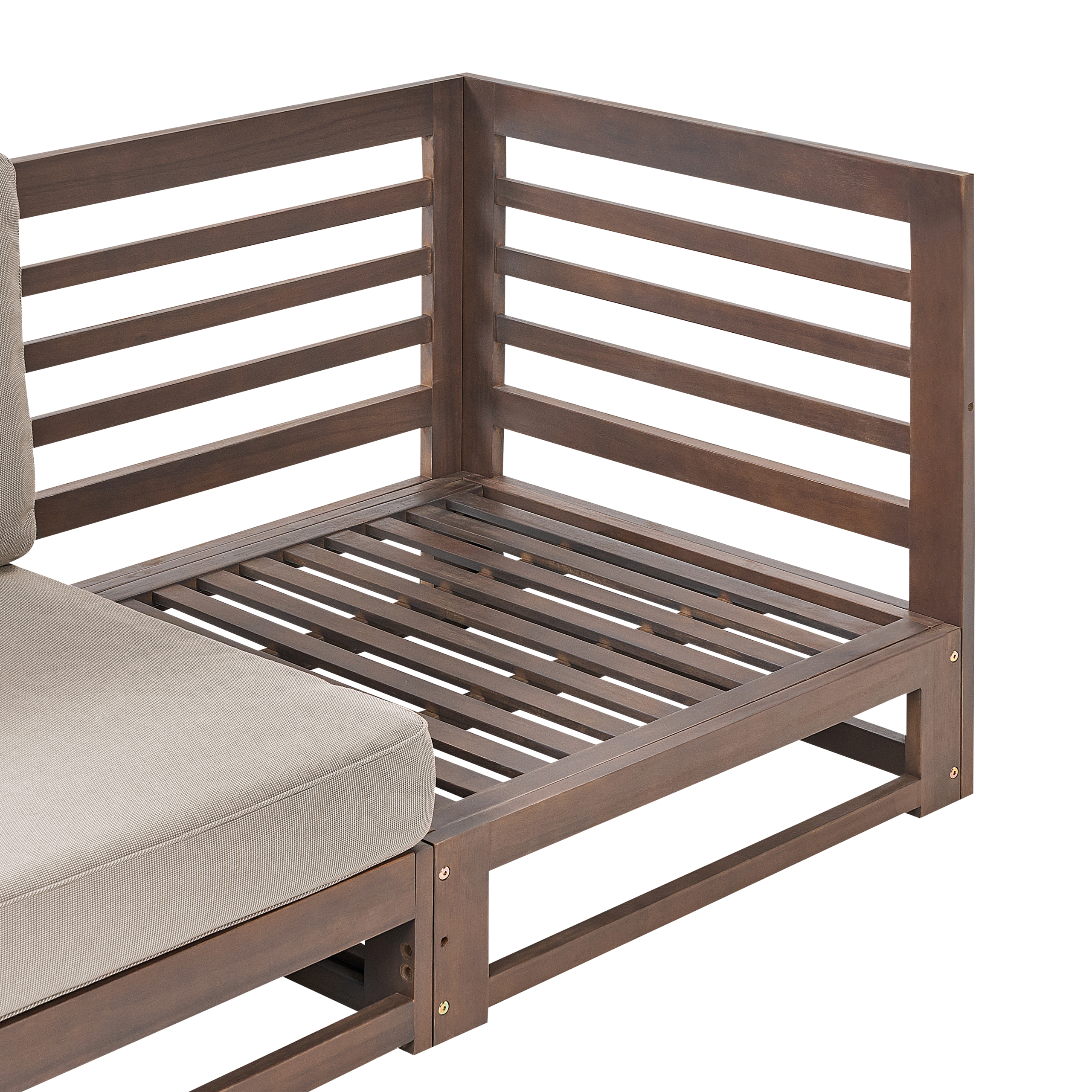 Beliani - Canapé de jardin, 3 Personnes Bois d'acacia certifié Marron foncé TRANI - Beliani - Image 4