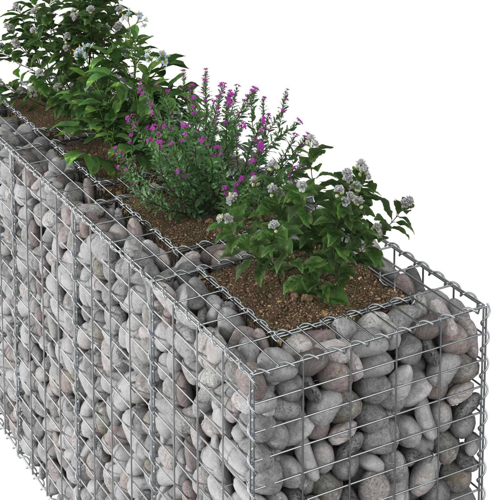 Lit surélevé gabion Acier galvanisé Argenté 170 x 50 x 80 cm - PANGIVO - Image 4