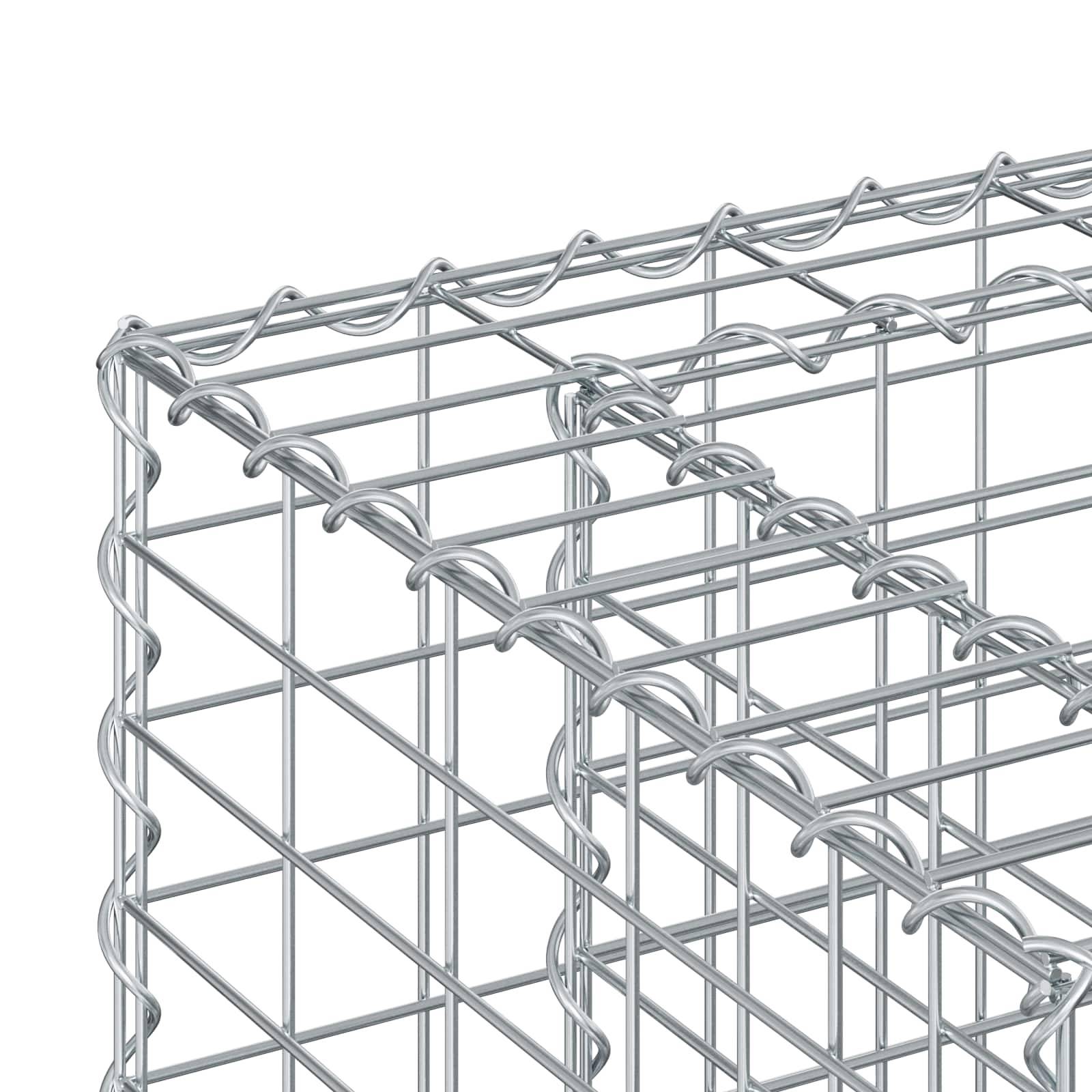 Lit surélevé gabion Acier galvanisé Argenté 170 x 50 x 80 cm - PANGIVO - Image 9