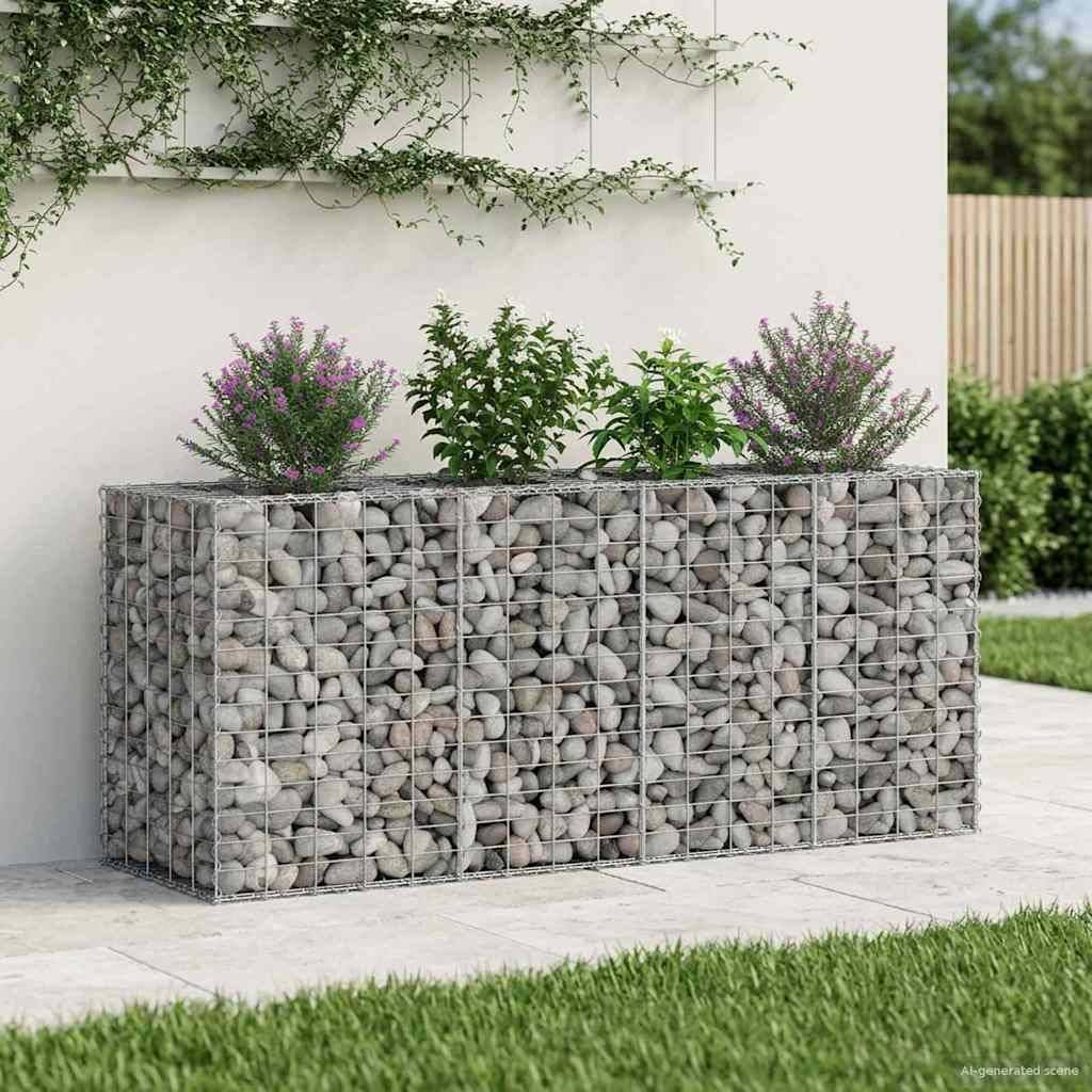 Lit surélevé gabion Acier galvanisé Argenté 170 x 50 x 80 cm - PANGIVO - Image 1