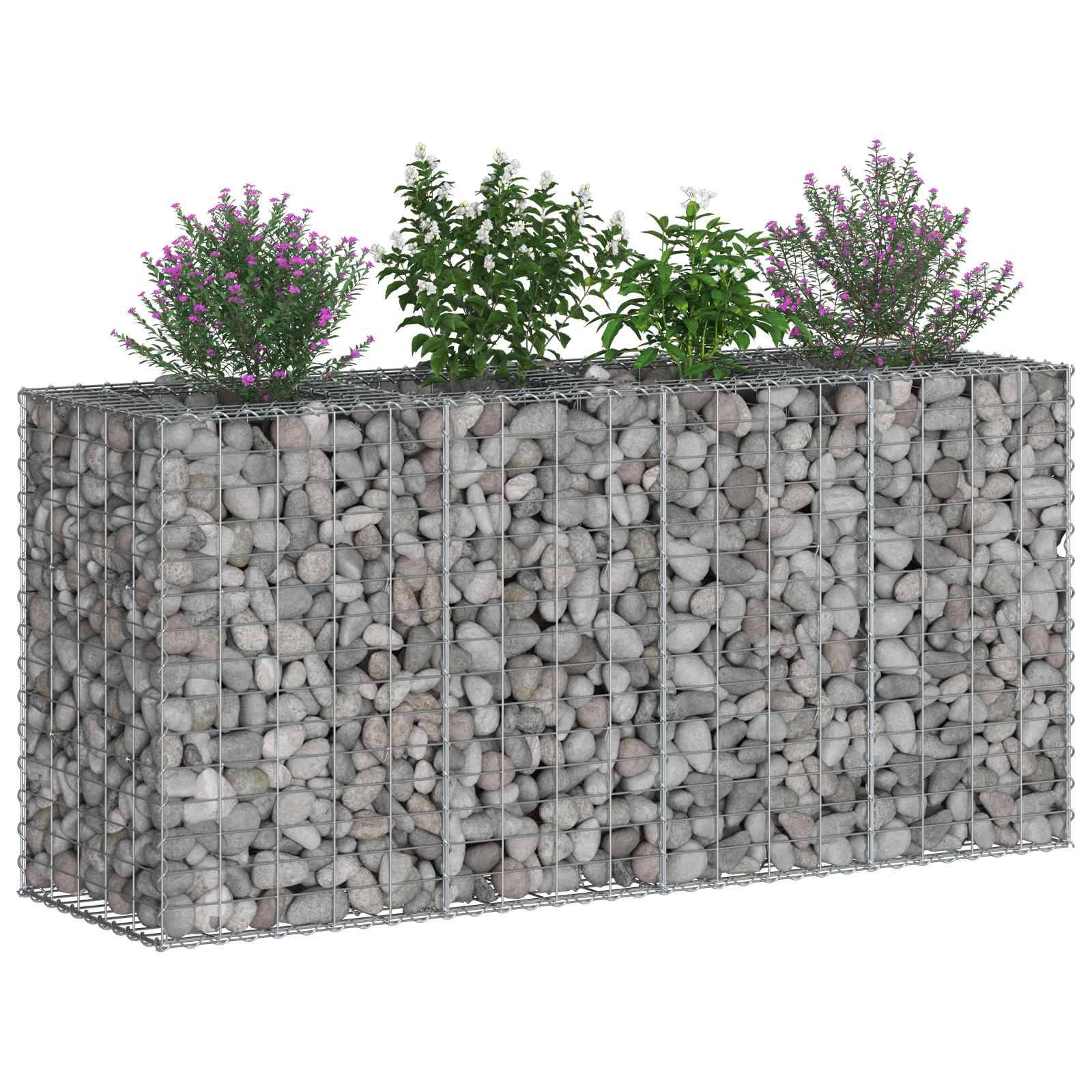 Lit surélevé gabion Acier galvanisé Argenté 170 x 50 x 80 cm - PANGIVO - Image 3