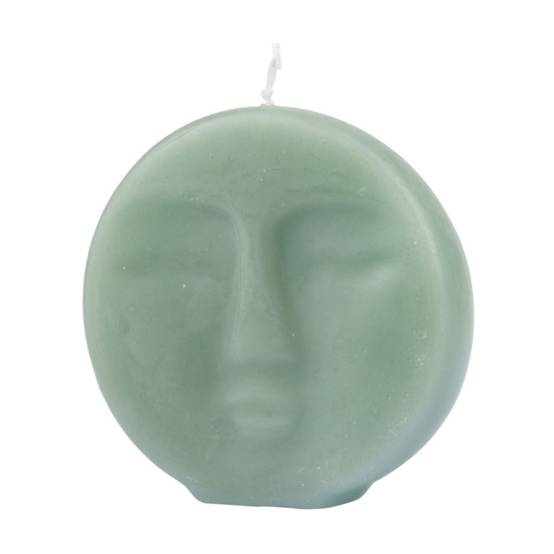Bougie Déco Visage "Arty" 9cm Vert Céladon