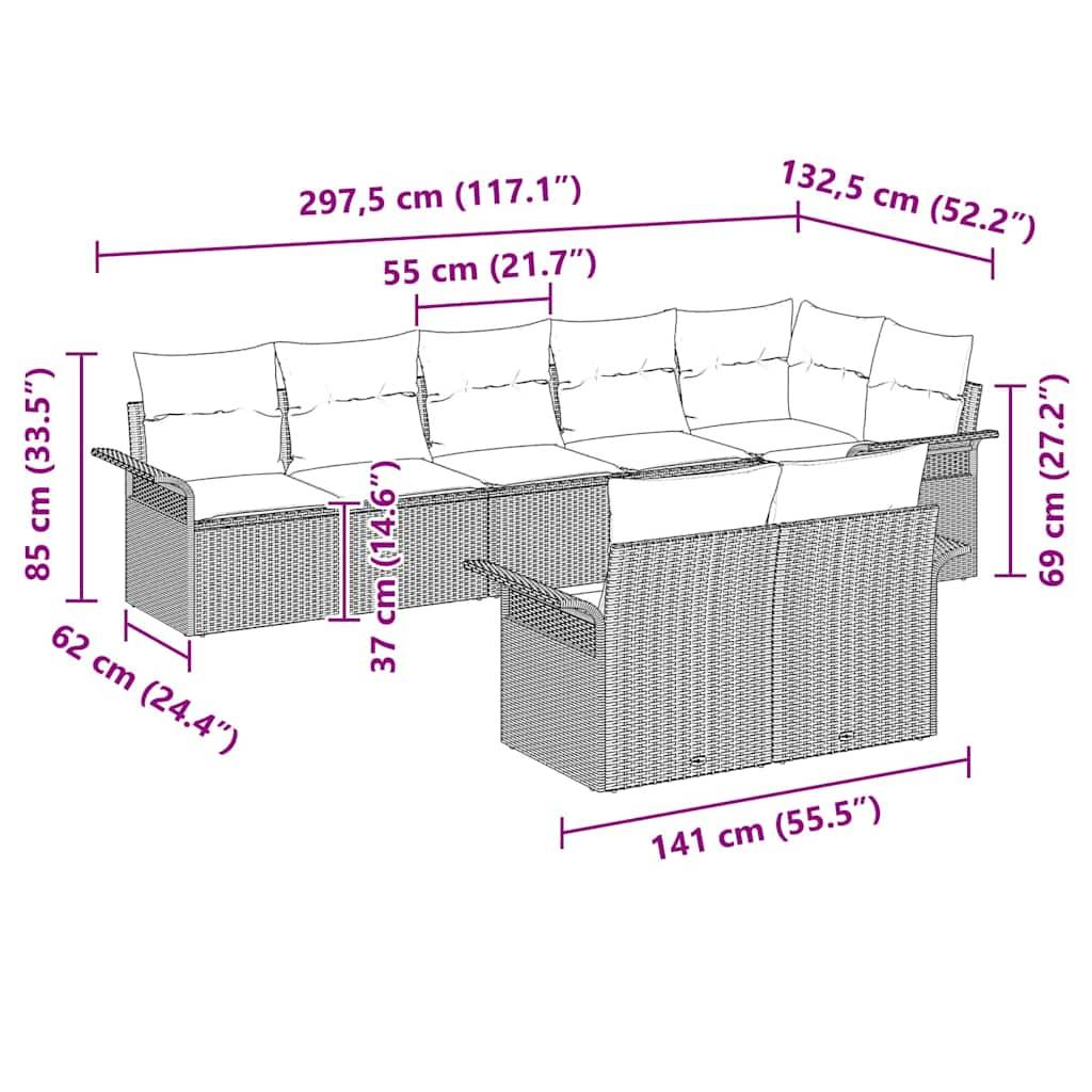 ComfortXL - Salon de Jardin 8 Places en Résine Tressée Modulable pour Grande Terrasse Marron – ComfortXL Outdoor Living - Image 4