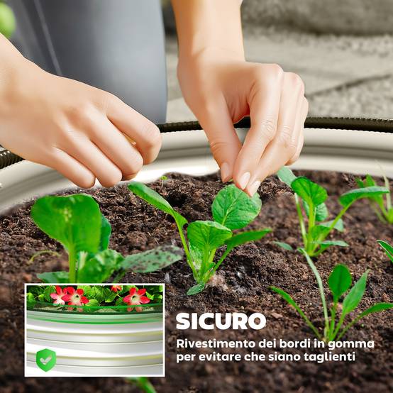 Set 2 Potagers Surélevés Acier Galvanisé Fond Ouvert, Ø60x30cm, Argent - Image 8