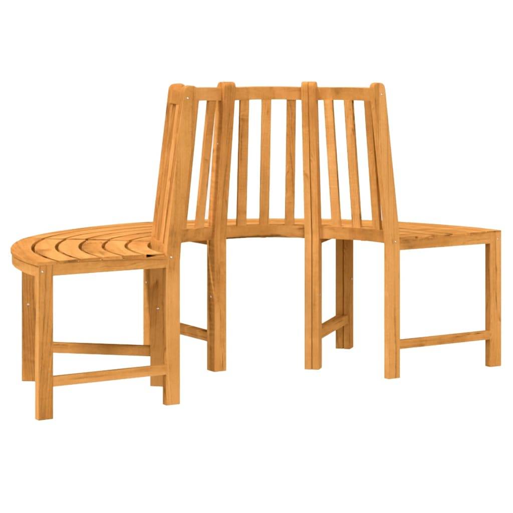 Banc Tour Arbre Demi-Rond Bois Teck Massif Aménagement Extérieur Ø160cm Brun - ComfortXL Outdoor Living - Image 5