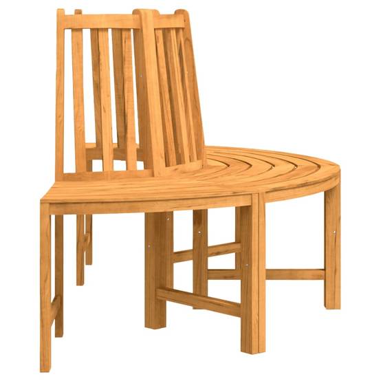 Banc Tour Arbre Demi-Rond Bois Teck Massif Aménagement Extérieur Ø160cm Brun - ComfortXL Outdoor Living - Image 4