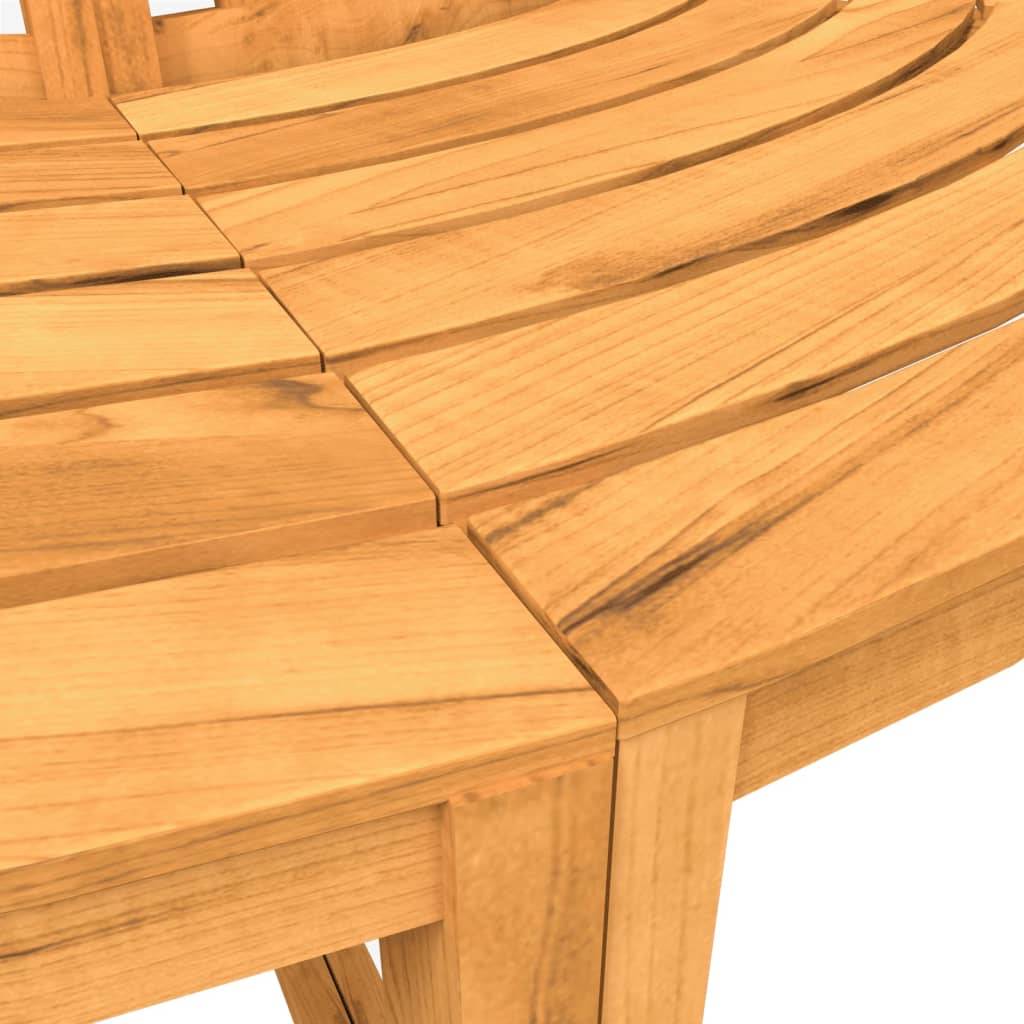 Banc Tour Arbre Demi-Rond Bois Teck Massif Aménagement Extérieur Ø160cm Brun - ComfortXL Outdoor Living - Image 6