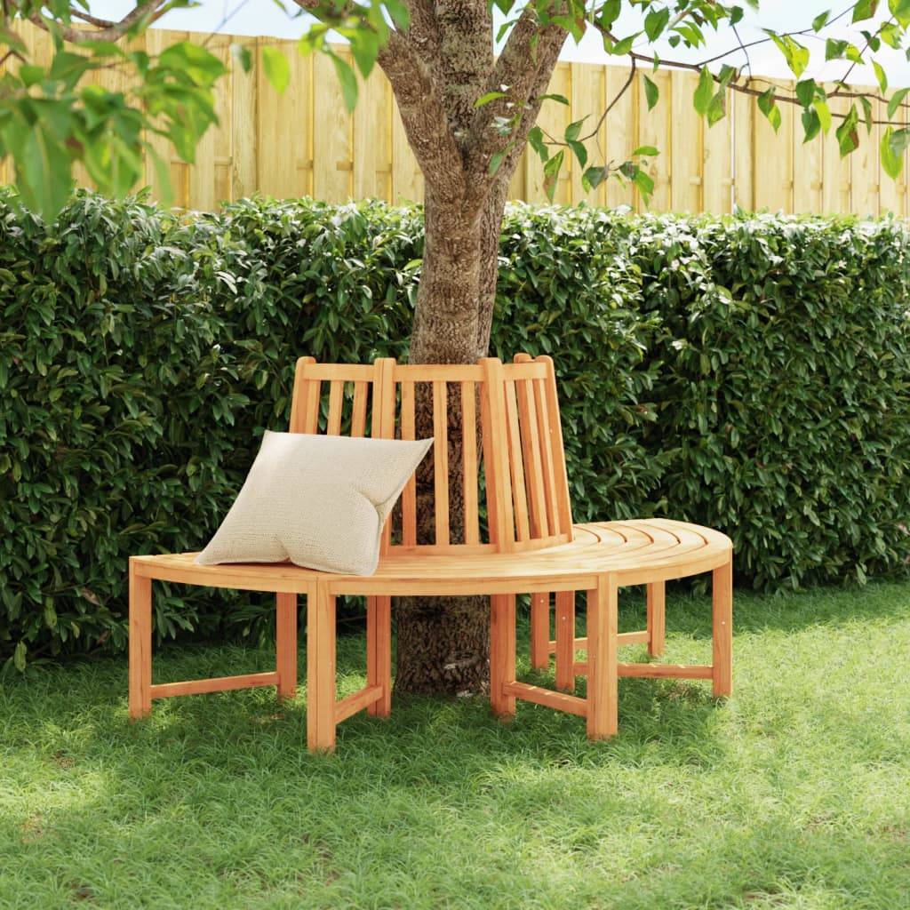 Banc Tour Arbre Demi-Rond Bois Teck Massif Aménagement Extérieur Ø160cm Brun - ComfortXL Outdoor Living - Image 1
