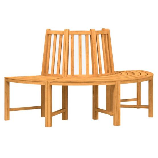 Banc Tour Arbre Demi-Rond Bois Teck Massif Aménagement Extérieur Ø160cm Brun - ComfortXL Outdoor Living - Image 2