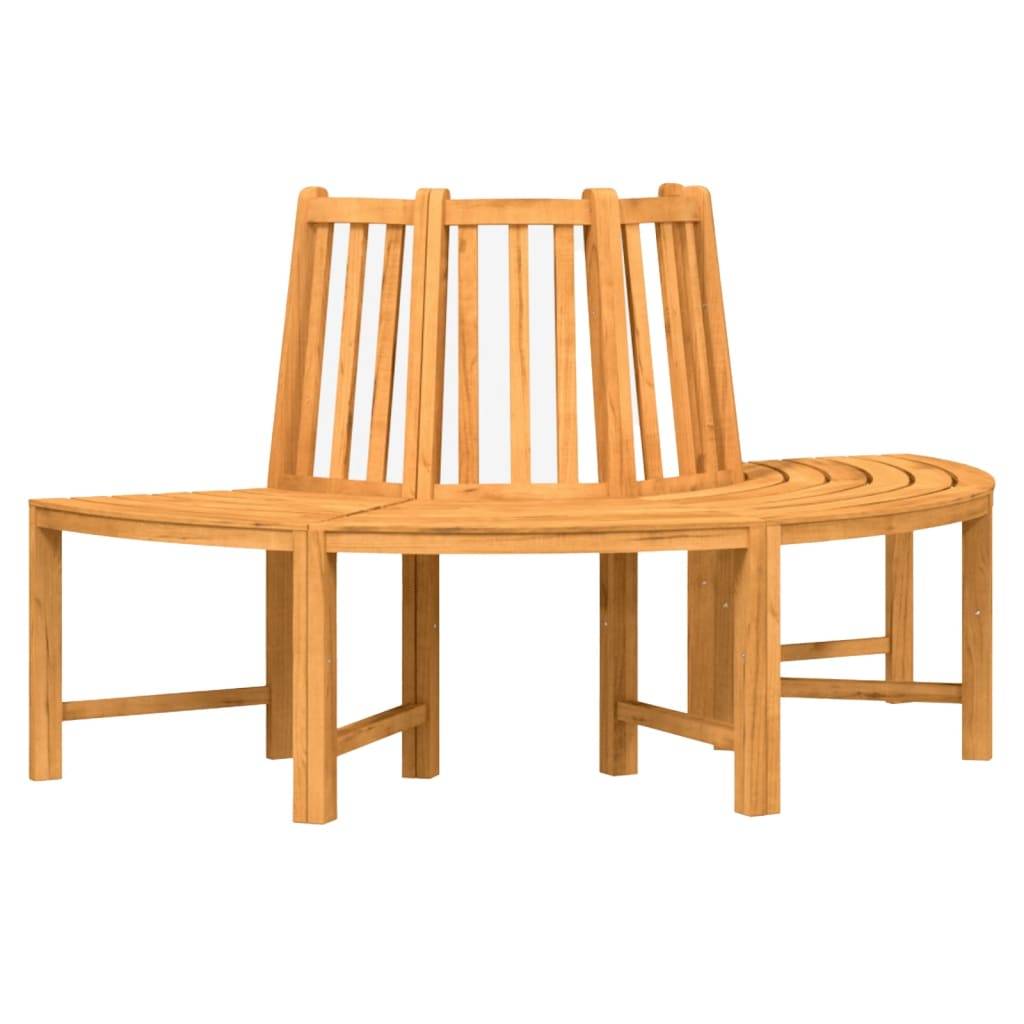 Banc Tour Arbre Demi-Rond Bois Teck Massif Aménagement Extérieur Ø160cm Brun - ComfortXL Outdoor Living - Image 2
