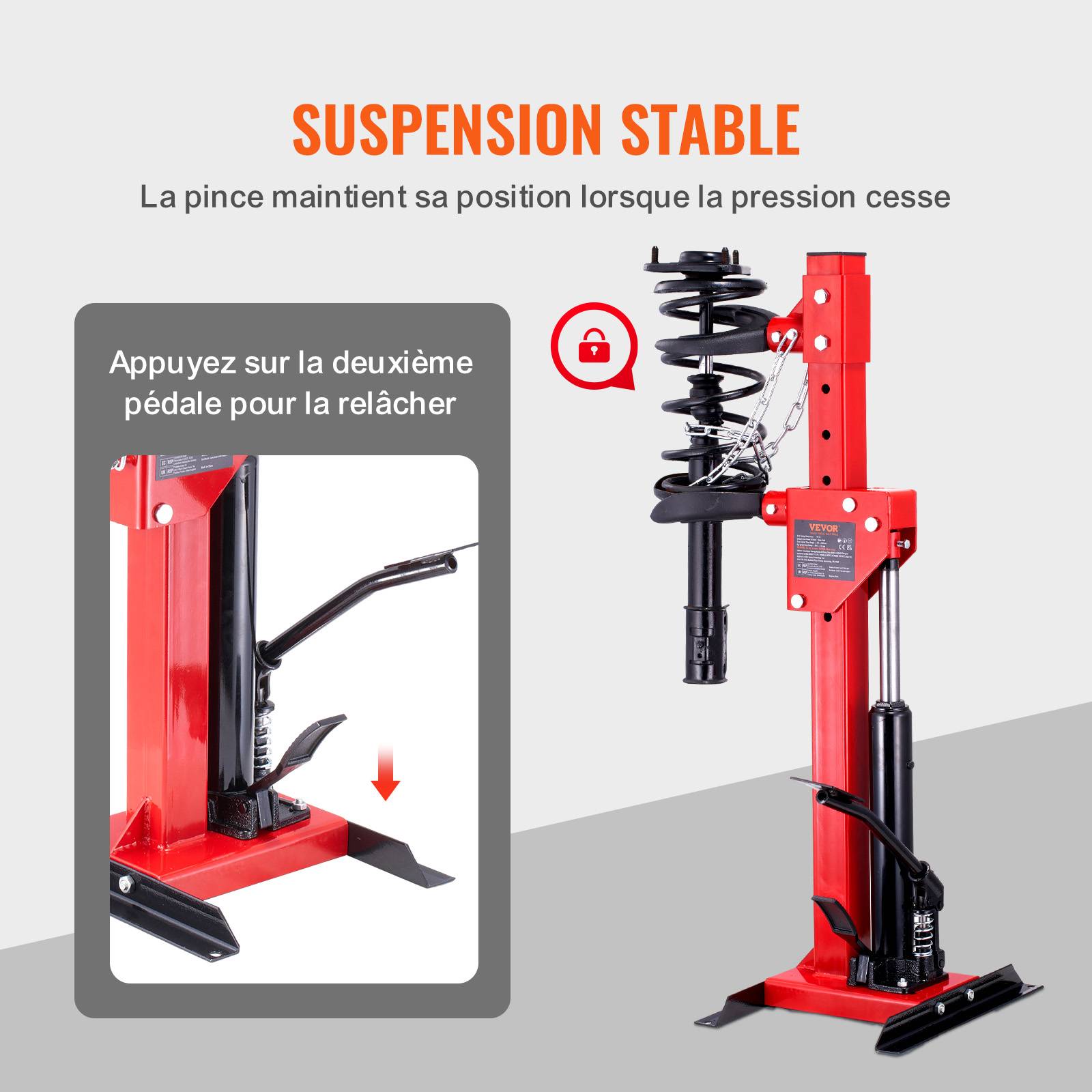 VEVOR Kit Compresseur Ressort: 1T/320mm, vérin 4.5T, pédale, pour suspension auto/SUV. - Image 4