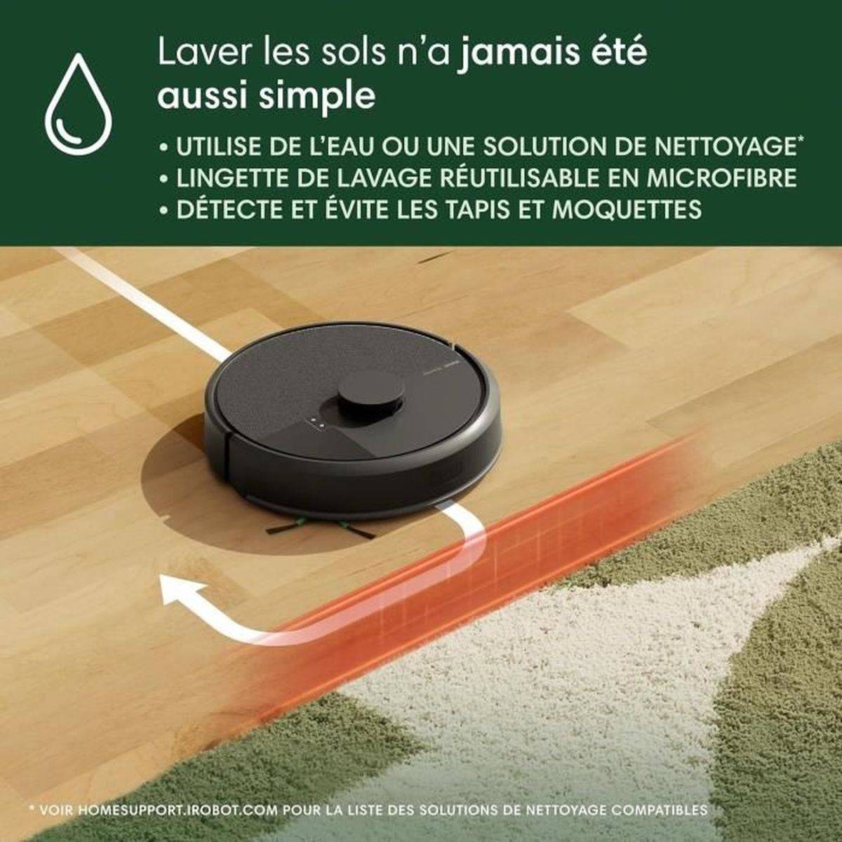 Robot aspirateur laveur Roomba Combo 105 LiDAR 7000 Pa - 0,4 L / 0,2 L - IROBOT - Image 3