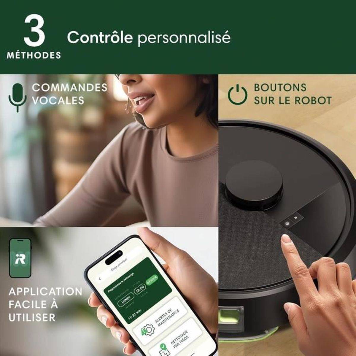Robot aspirateur laveur Roomba Combo 105 LiDAR 7000 Pa - 0,4 L / 0,2 L - IROBOT - Image 8