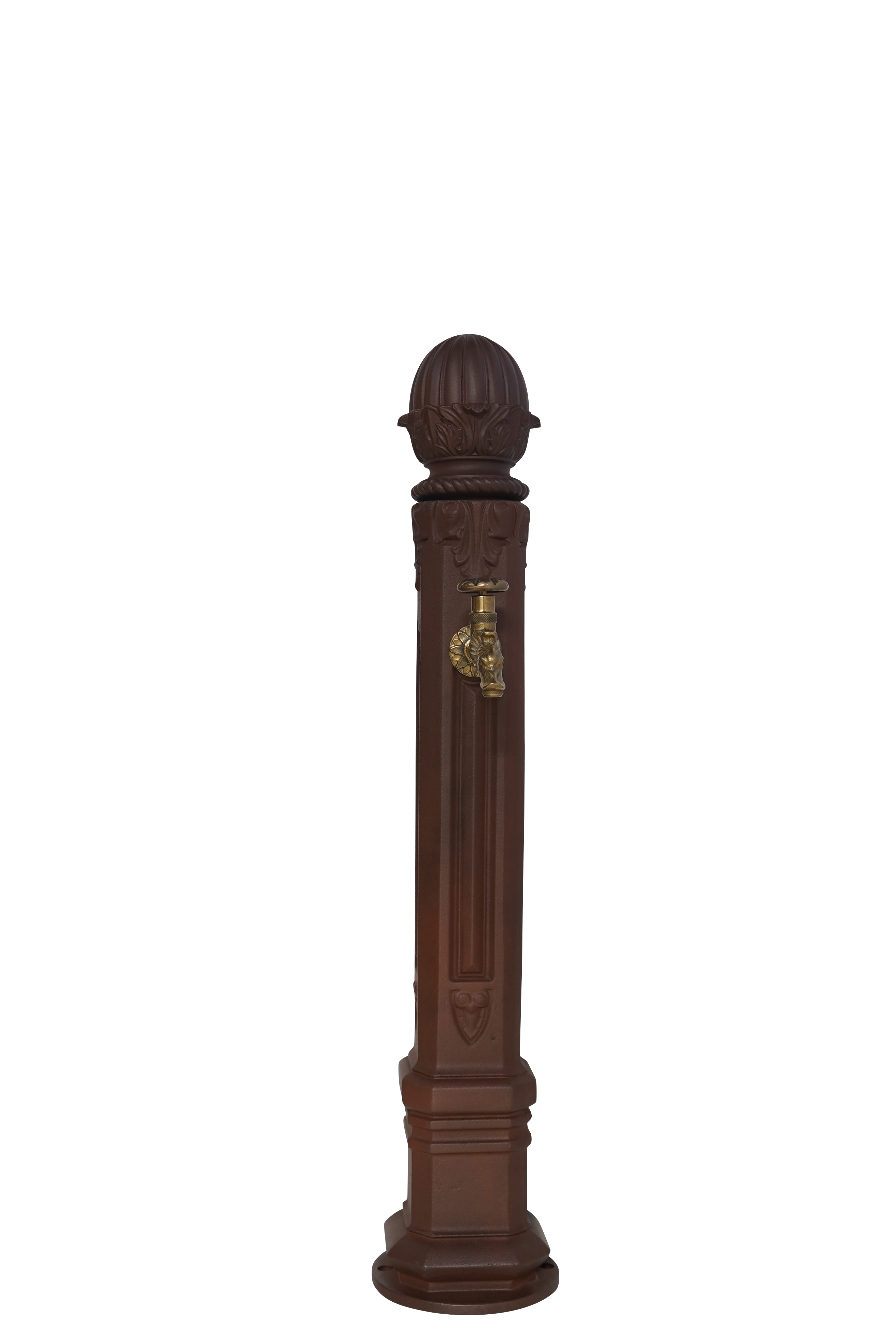 Fontaine borne griffon sans vasque brun antique avec robinet colvert Dommartin H. 102 cm X L. 17,5 cm - Image 1
