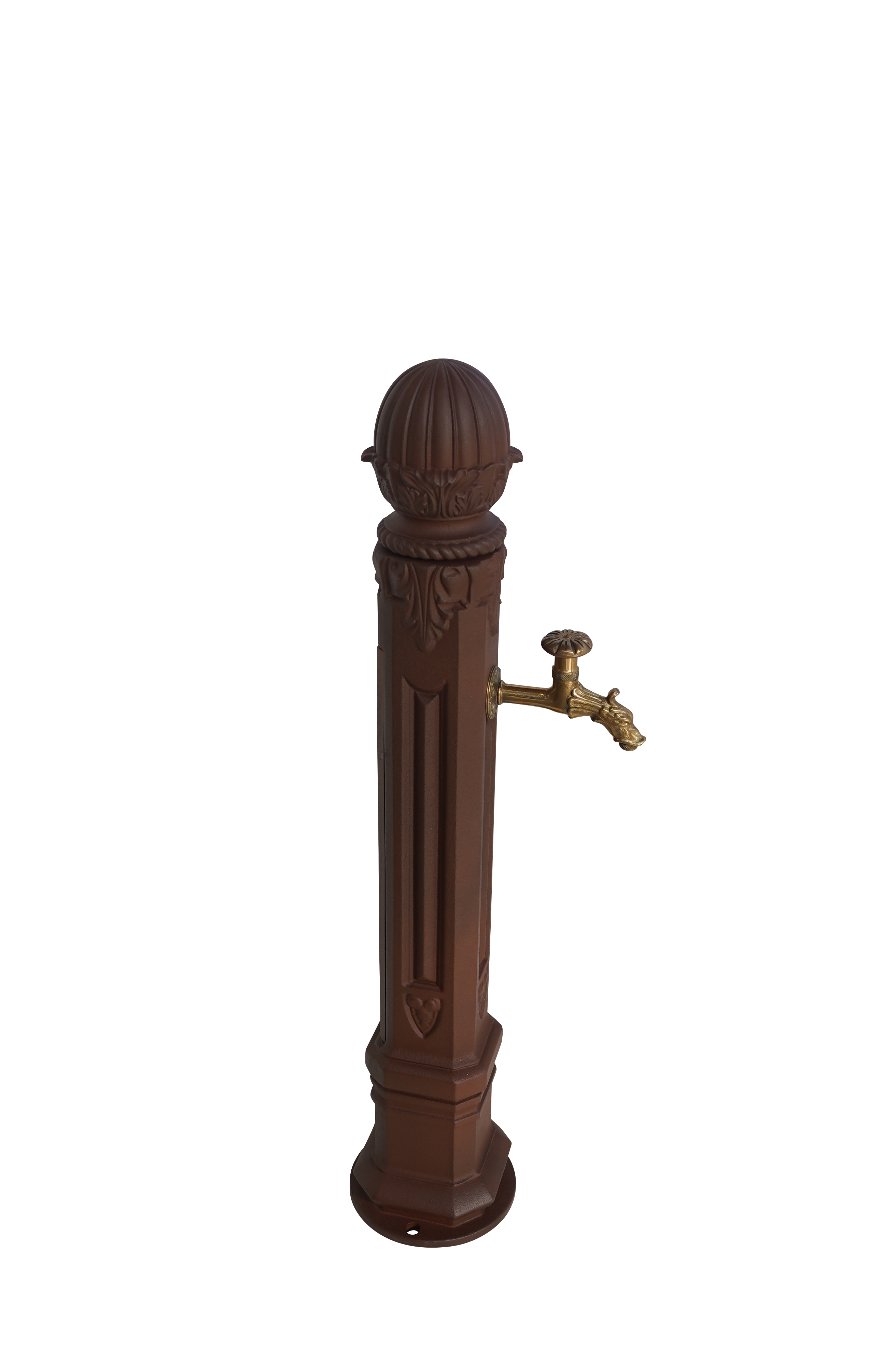 Fontaine borne griffon sans vasque brun antique avec robinet colvert Dommartin H. 102 cm X L. 17,5 cm - Image 3